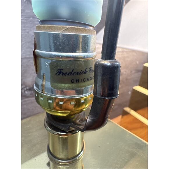 VTG Frederick Cooper Brass Pagoda Table Lamps Pair Hollywood Regency 26” ~pair - Picture 11 of 12